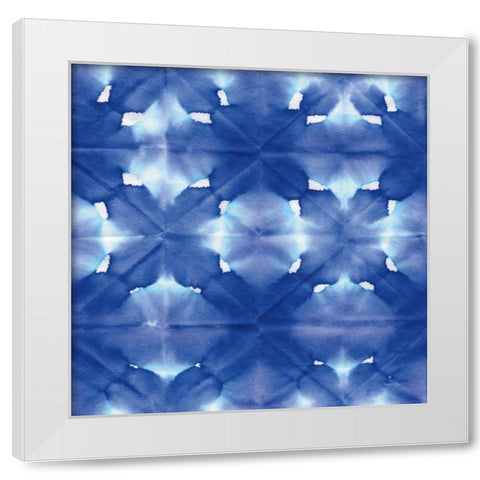 Aquarelle Blue Square III White Modern Wood Framed Art Print by Green, Nancy