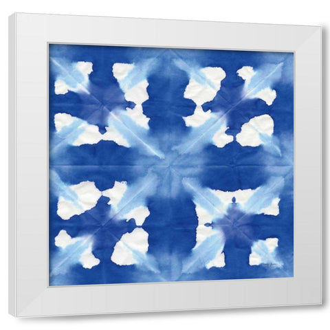 Aquarelle Blue Square IV White Modern Wood Framed Art Print by Green, Nancy