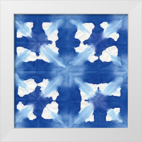 Aquarelle Blue Square IV White Modern Wood Framed Art Print by Green, Nancy