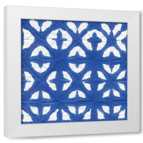 Aquarelle Blue Square V White Modern Wood Framed Art Print by Green, Nancy
