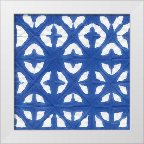 Aquarelle Blue Square V White Modern Wood Framed Art Print by Green, Nancy