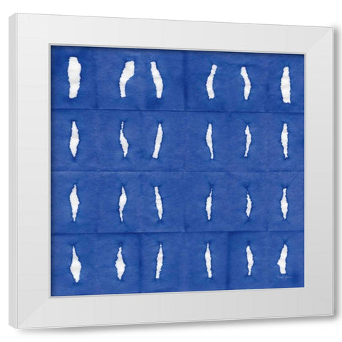 Aquarelle Blue Square VII White Modern Wood Framed Art Print by Green, Nancy