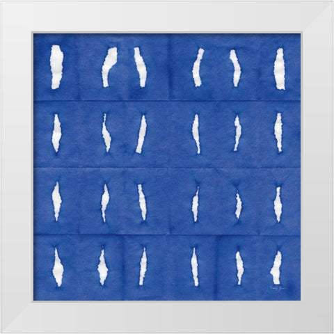 Aquarelle Blue Square VII White Modern Wood Framed Art Print by Green, Nancy