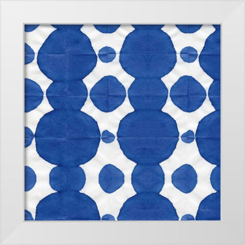 Aquarelle Blue Square IX White Modern Wood Framed Art Print by Green, Nancy