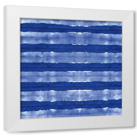 Aquarelle Blue Square XII White Modern Wood Framed Art Print by Green, Nancy