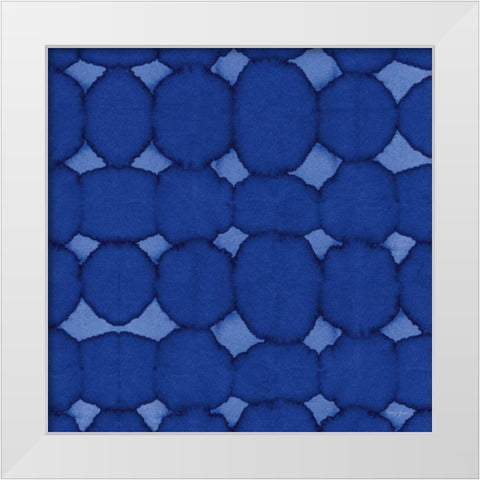 Aquarelle Blue Square XIII White Modern Wood Framed Art Print by Green, Nancy