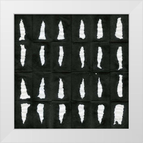 Aquarelle Black and White Square VI White Modern Wood Framed Art Print by Green, Nancy