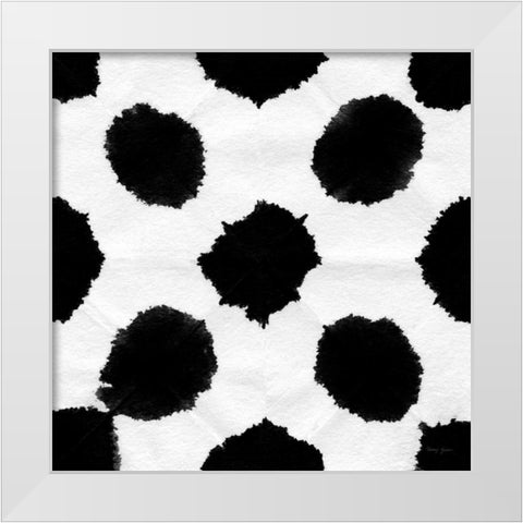 Aquarelle Black and White Square IX White Modern Wood Framed Art Print by Green, Nancy