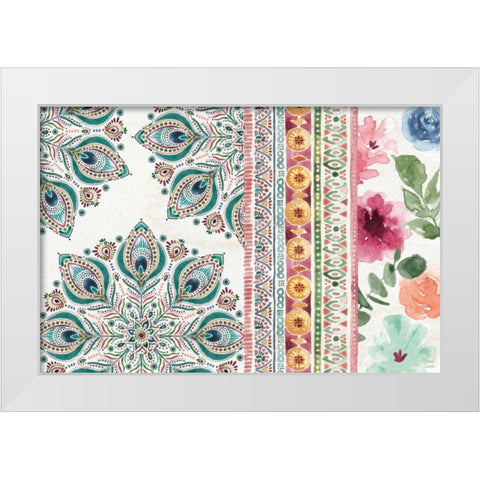 Bohemian Vibes I White Modern Wood Framed Art Print by June, Dina