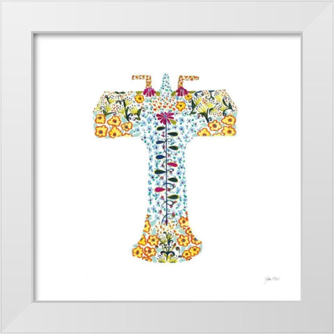 Flower Garden Sink White Modern Wood Framed Art Print by Davis, Joan E.