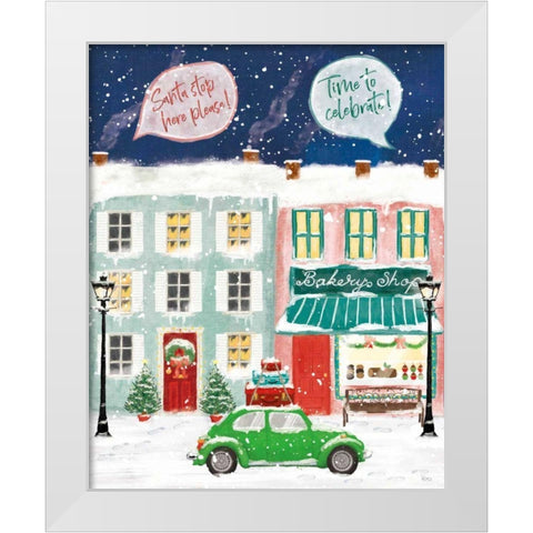 Hometown Holiday II White Modern Wood Framed Art Print by Charron, Veronique