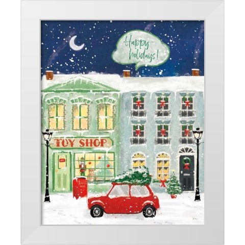 Hometown Holiday III White Modern Wood Framed Art Print by Charron, Veronique