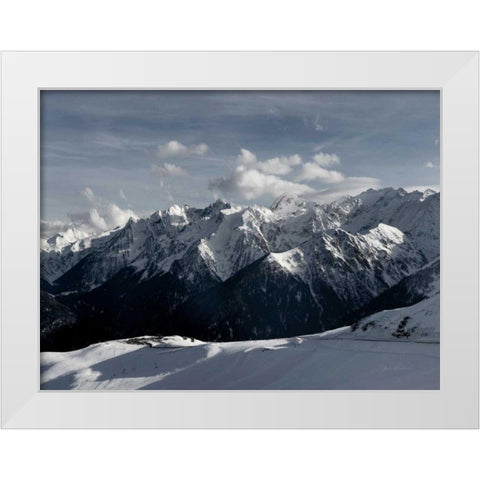 Snowcapped Mountains White Modern Wood Framed Art Print by Eichman, Andre