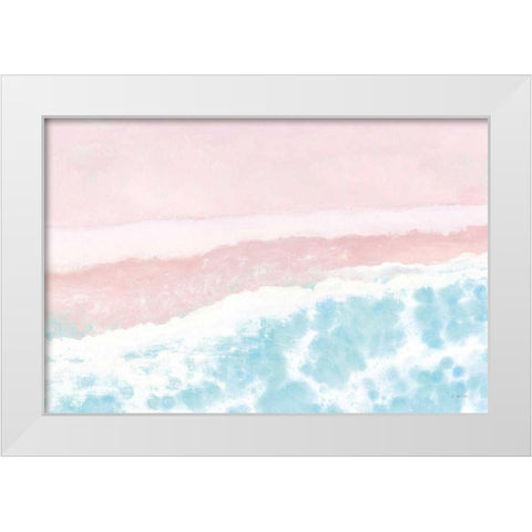 Sky Seaview I No Umbrellas Pink White Modern Wood Framed Art Print by Wiens, James
