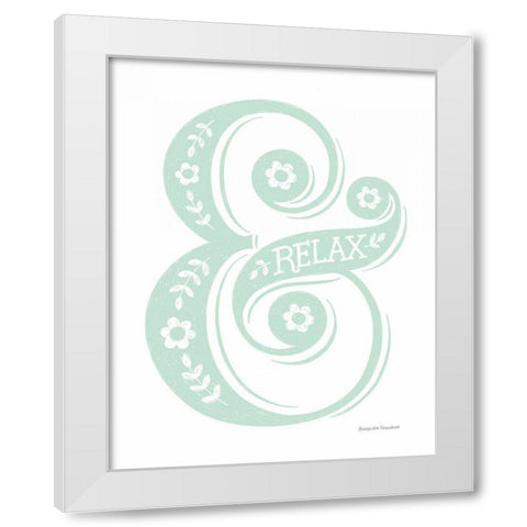 Relax Mint White Modern Wood Framed Art Print by Snowdon, Alexandra