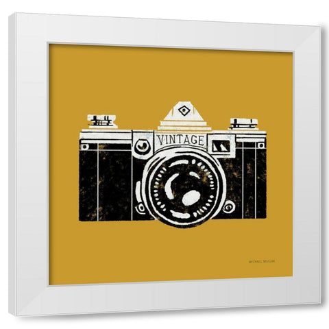 Vintage Camera Yellow White Modern Wood Framed Art Print by Mullan, Michael