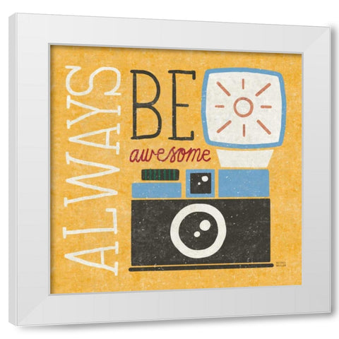 Retro Desktop Camera v2 White Modern Wood Framed Art Print by Mullan, Michael