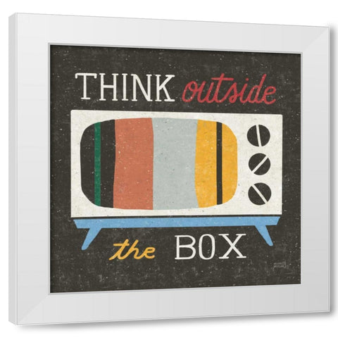 Retro Desktop Television v2 White Modern Wood Framed Art Print by Mullan, Michael