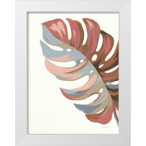 Big Leaf III White Modern Wood Framed Art Print by Nai, Danhui