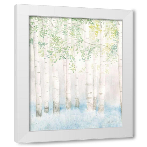 Soft Birches II White Modern Wood Framed Art Print by Wiens, James