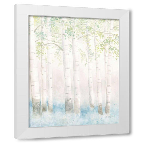 Soft Birches III White Modern Wood Framed Art Print by Wiens, James