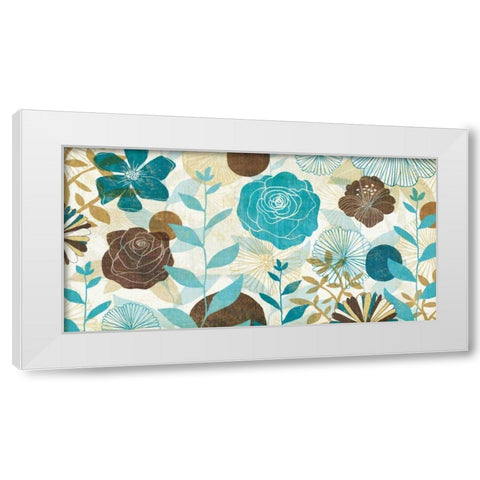 Floral Burst White Modern Wood Framed Art Print by Mullan, Michael