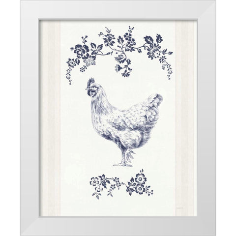 Summer Chickens II White Modern Wood Framed Art Print by Nai, Danhui