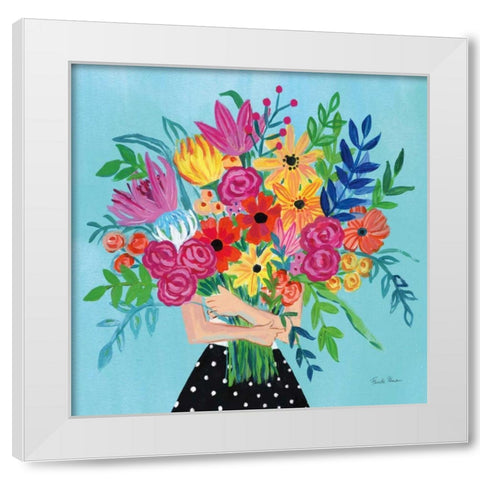 A Bunch of Flowers II White Modern Wood Framed Art Print by Zaman, Farida