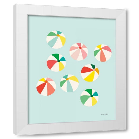 Beach Umbrellas White Modern Wood Framed Art Print by Kelle, Ann