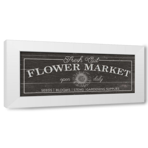 Flower Market I Dark Wood White Modern Wood Framed Art Print by Wild Apple Portfolio