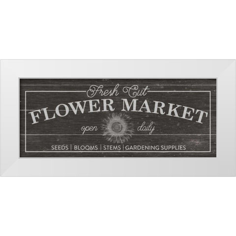 Flower Market I Dark Wood White Modern Wood Framed Art Print by Wild Apple Portfolio