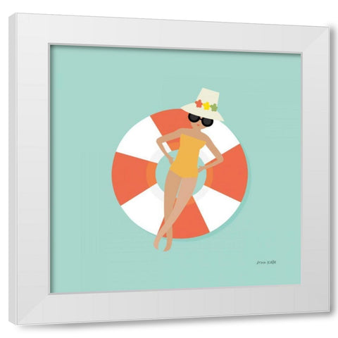 Floating in the Pool Tube II White Modern Wood Framed Art Print by Kelle, Ann