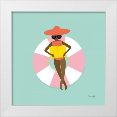 Floating in the Pool Tube III White Modern Wood Framed Art Print by Kelle, Ann