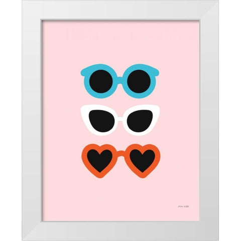 Sunglasses for All II White Modern Wood Framed Art Print by Kelle, Ann