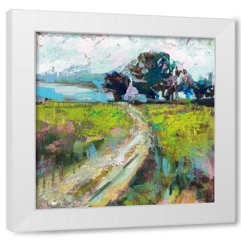 The Meadow v2 White Modern Wood Framed Art Print by Vertentes, Jeanette