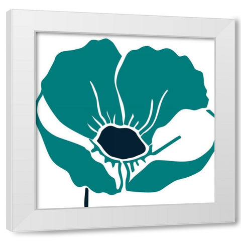 Pop Art Floral V White Modern Wood Framed Art Print by Wild Apple Portfolio