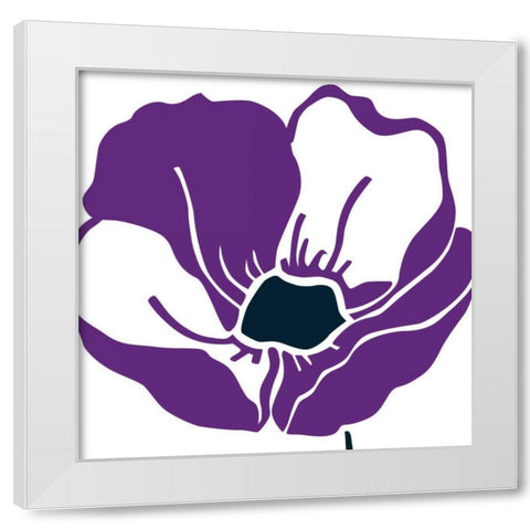 Pop Art Floral VI White Modern Wood Framed Art Print by Wild Apple Portfolio