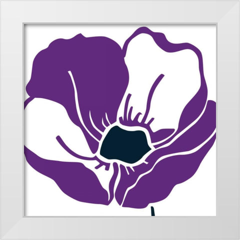 Pop Art Floral VI White Modern Wood Framed Art Print by Wild Apple Portfolio