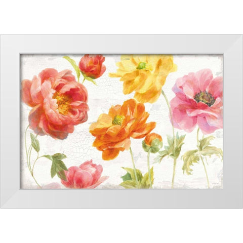 Full Bloom I White Modern Wood Framed Art Print by Nai, Danhui