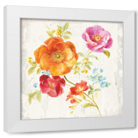 Full Bloom II White Modern Wood Framed Art Print by Nai, Danhui