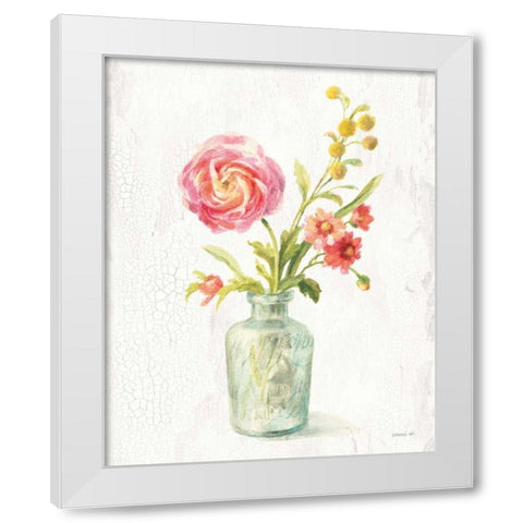 Full Bloom VII White Modern Wood Framed Art Print by Nai, Danhui