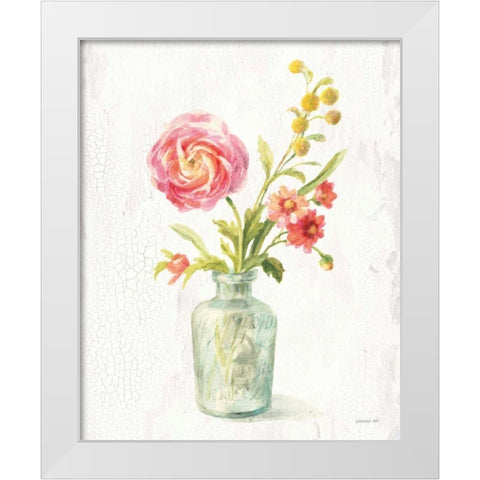 Full Bloom VII White Modern Wood Framed Art Print by Nai, Danhui