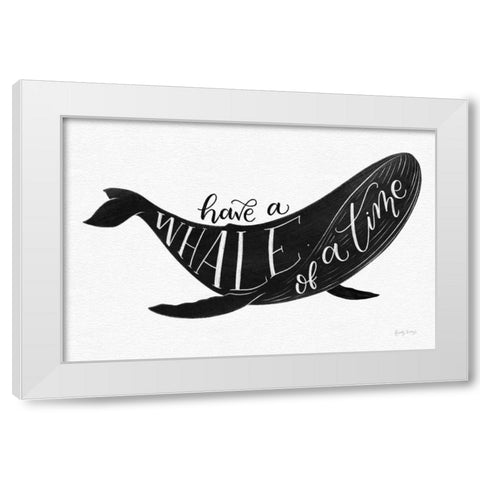 Whale of a Time BW White Modern Wood Framed Art Print by Thorns, Becky