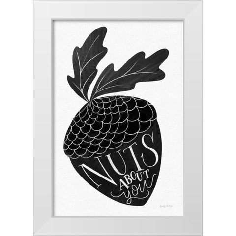 Nuts About You BW White Modern Wood Framed Art Print by Thorns, Becky