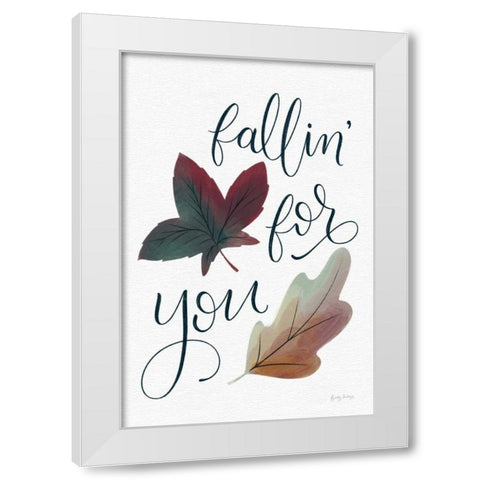 Fallin For You White Modern Wood Framed Art Print by Thorns, Becky