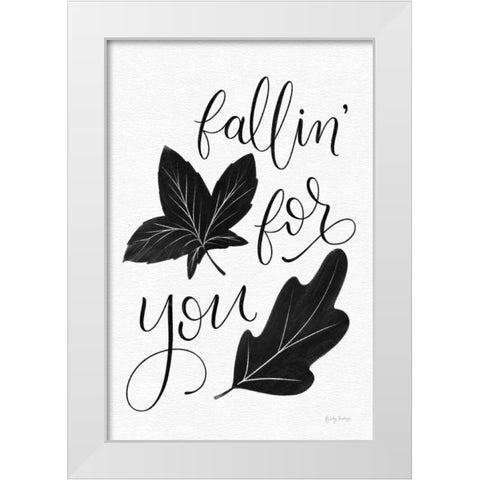 Fallin For You BW White Modern Wood Framed Art Print by Thorns, Becky