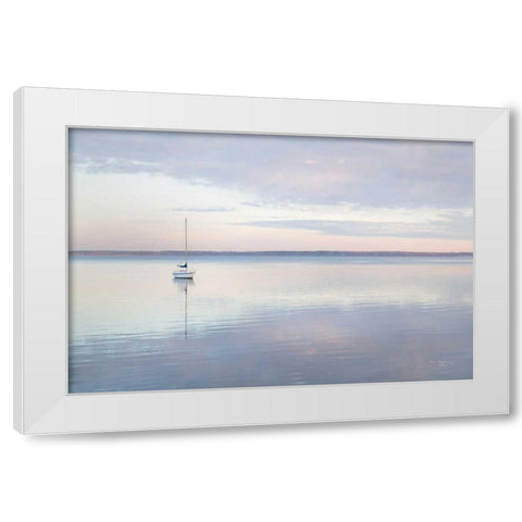 Sailboat in Bellingham Bay I White Modern Wood Framed Art Print by Majchrowicz, Alan