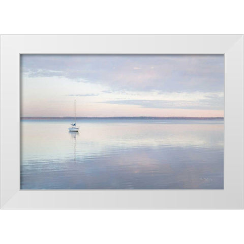 Sailboat in Bellingham Bay I White Modern Wood Framed Art Print by Majchrowicz, Alan