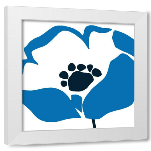 Pop Art Floral II BLue White Modern Wood Framed Art Print by Wild Apple Portfolio