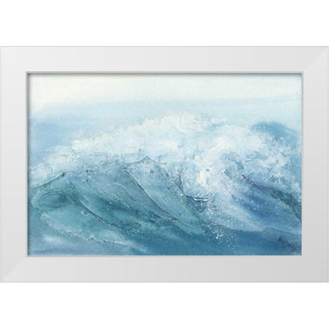 Waves I White Modern Wood Framed Art Print by Paschke, Chris
